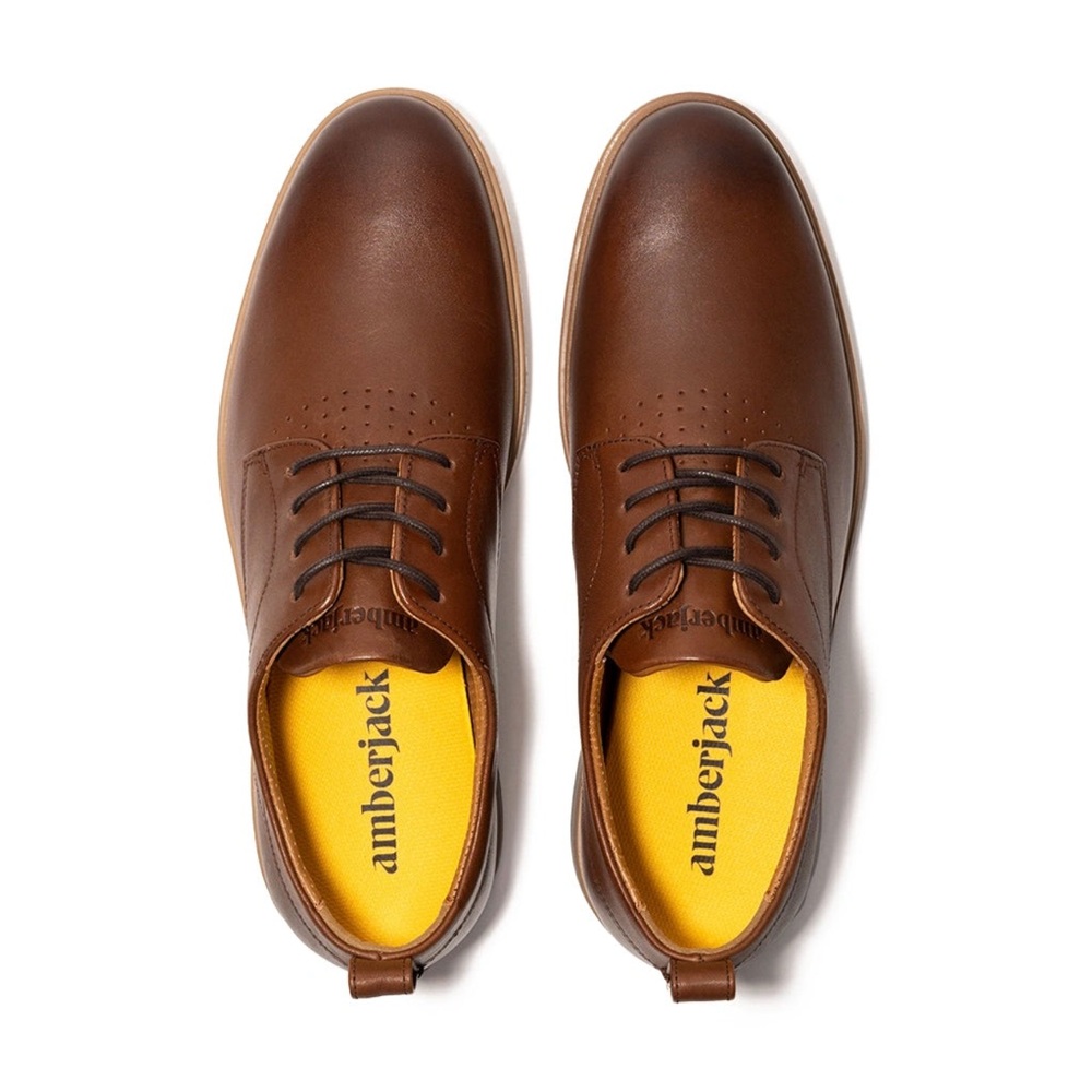 New Amberjack The Original Leather Comfortable Dress Shoes Chestnut Men’s size 9